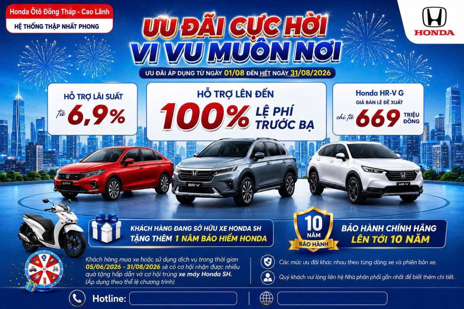 Chương trình khuyến mãi Honda ô tô tháng 8/2026 - ƯU ĐÃI CỰC HỜI – VI VU MUÔN NƠI 15 Chương trình khuyến mãi Honda ô tô tháng 8/2026 - ƯU ĐÃI CỰC HỜI – VI VU MUÔN NƠI